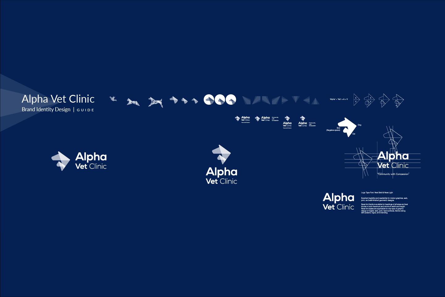 Alpha Vet Clinic logo visual guide – veterinary brand guidelines by Design by Ching