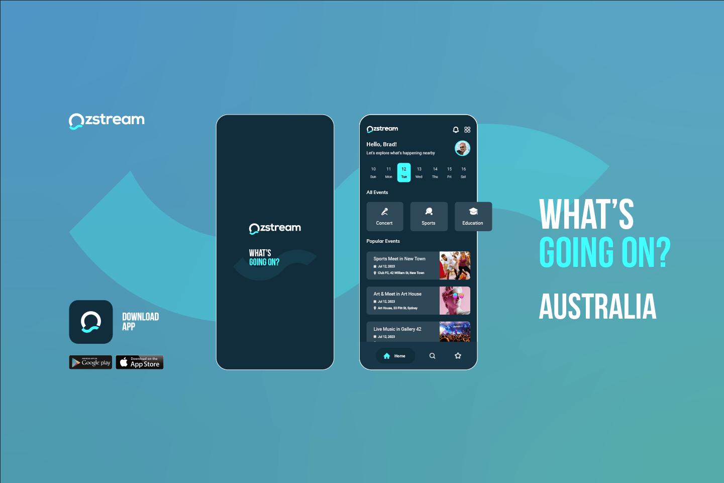 Ozstream app promotional graphic
