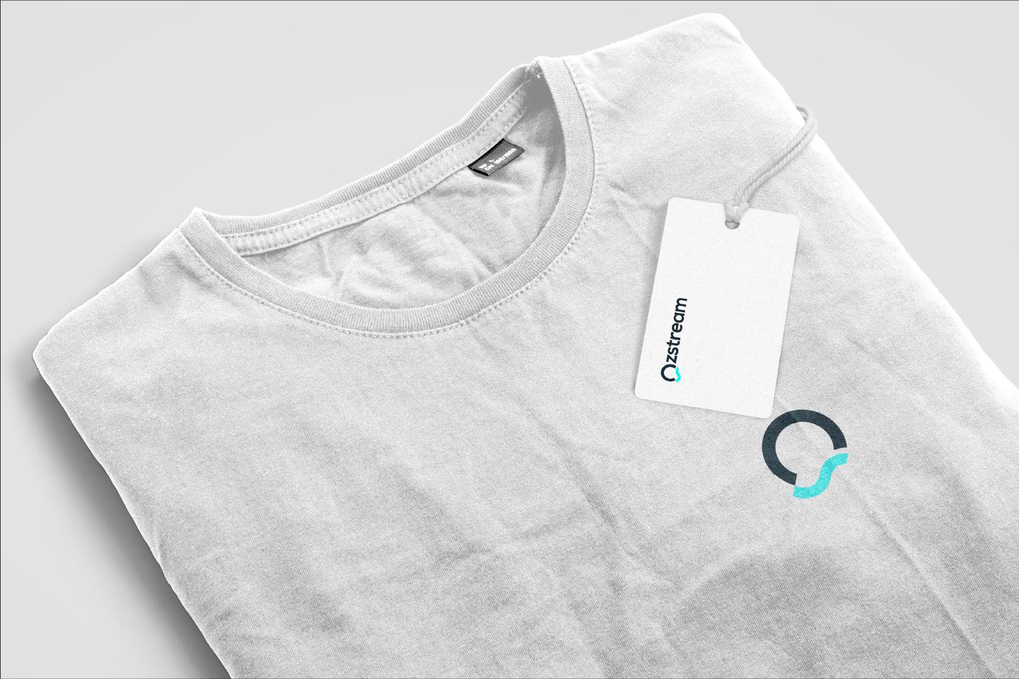Ozstream branded t-shirt closeup