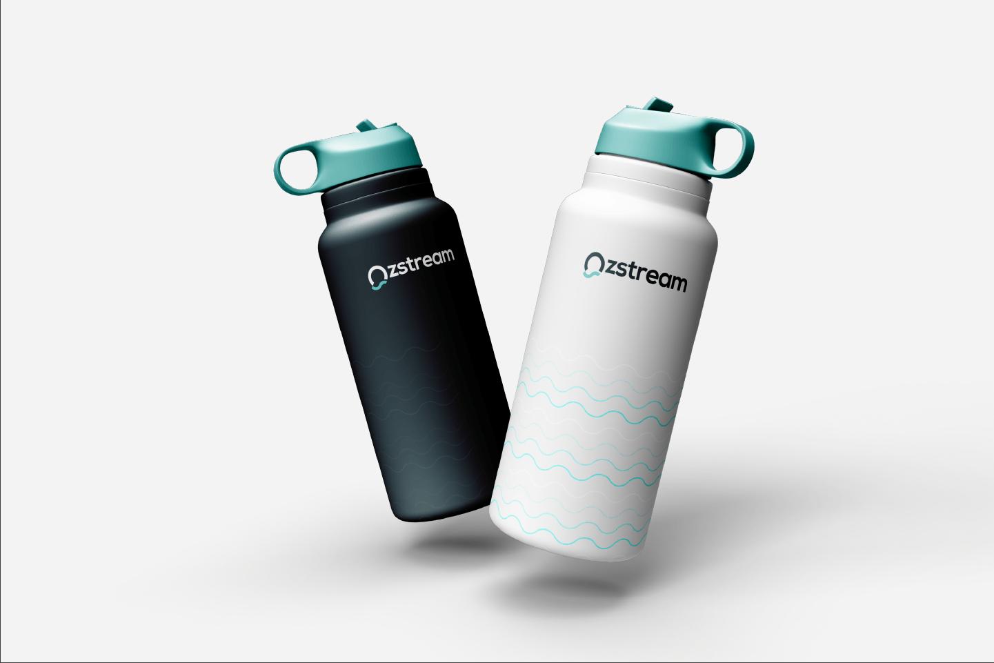 Ozstream branded water bottles