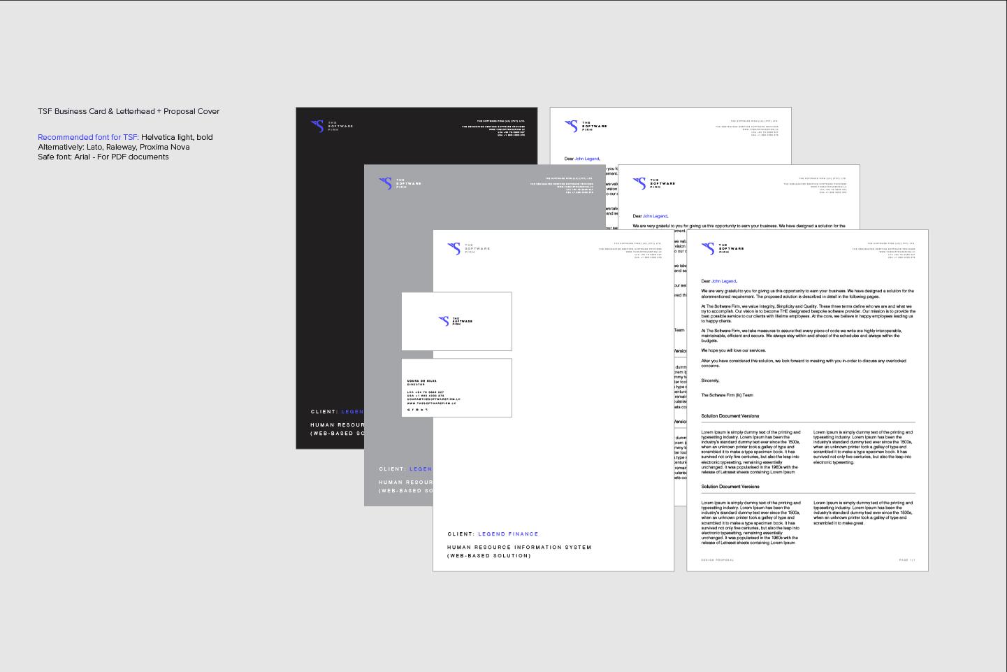 The Software Firm Letterhead Business Card Design