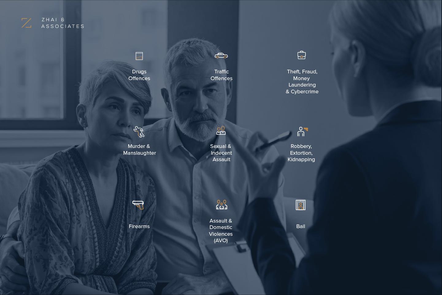 Criminal lawyer icons for Zhai & Associates design system