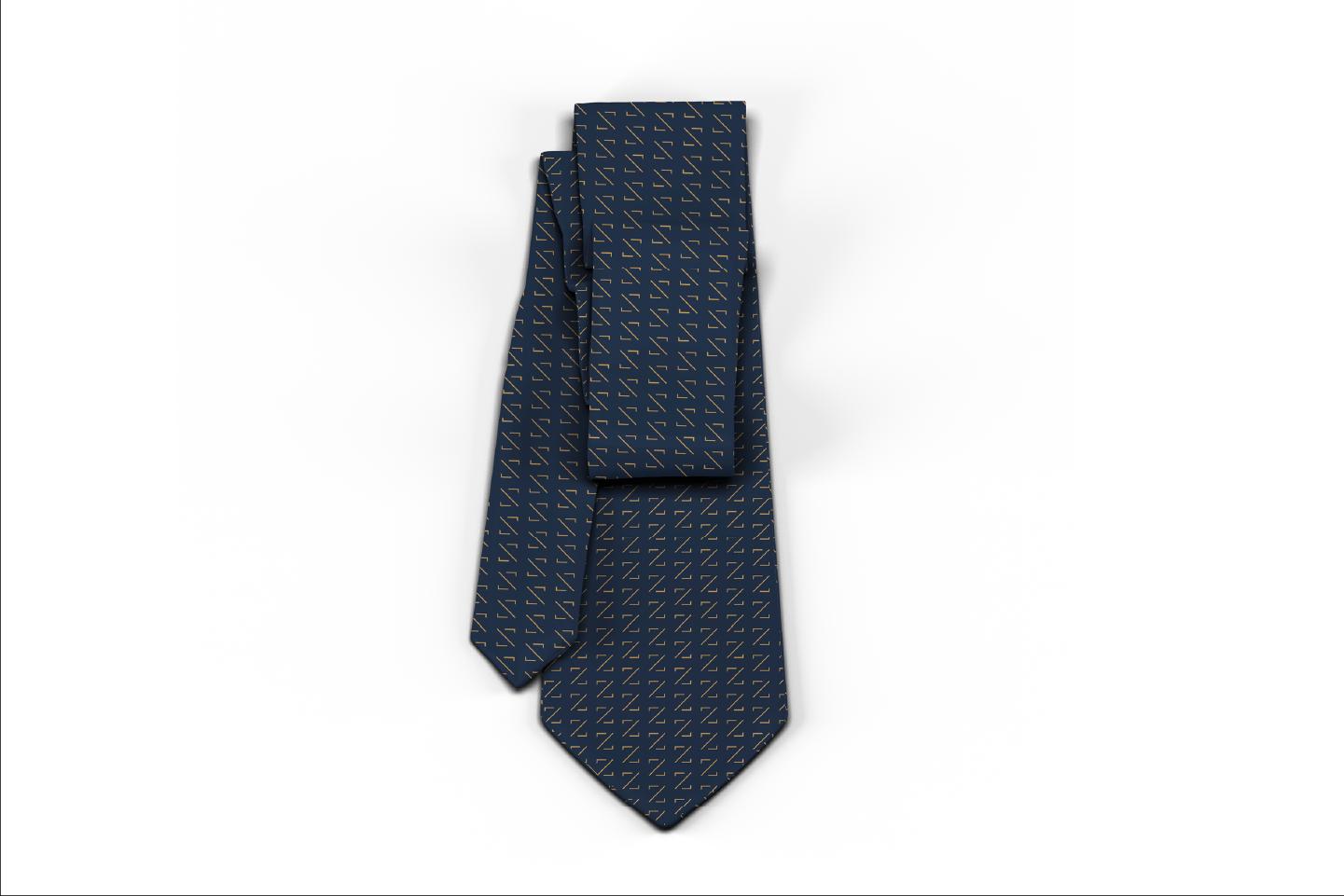 Zhai & Associates branded tie with signature Z monogram